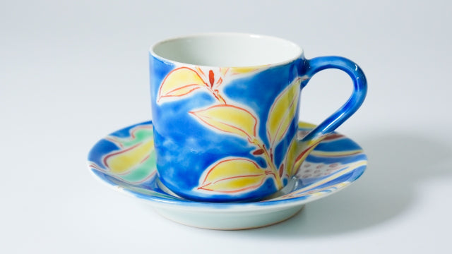 ボタニカル コーヒーカップ＆ソーサー（青） – muny